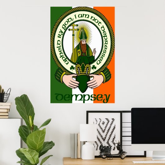 Dempsey Clan Motto Poster Print (Thuiskantoor)