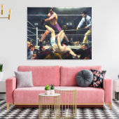 Dempsey en Firpo | George Bellows | Canvas Afdruk (Insitu (Woonkamer))