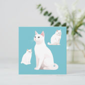 Demure Cats Verjaardag Kaart (Staand voorkant)