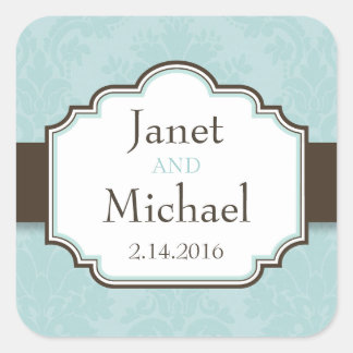 Demure Damask Grote Vierkante Stickers/afdichtinge Sticker
