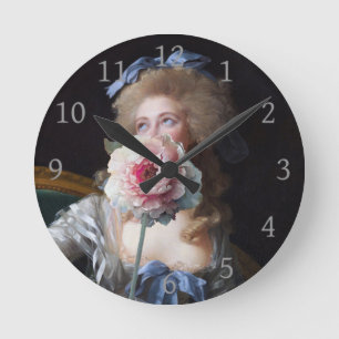 Demure met roze pioen ronde klok