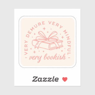 Demure schattige boekwinkel roze esthetiek sticker