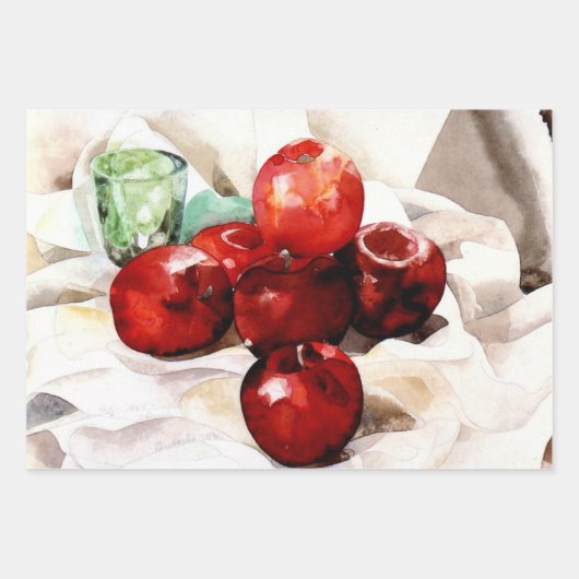 Demuth - appels en groen glas inpakpapier vel (Voorkant)