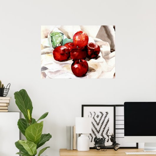 Demuth - appels en groen glas poster (Thuiskantoor)