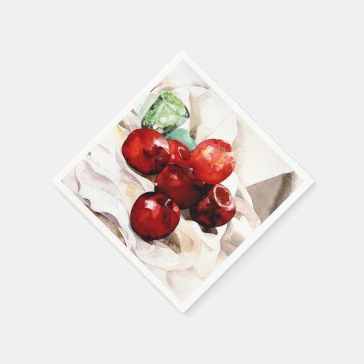 Demuth - appels en groen glas servet (Hoek)