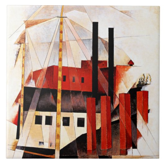 Demuth - Piano Mover's Holiday, mooi kunstschilder Tegeltje (Voorkant)