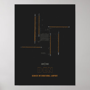 DEN - Denver International Airport Runway Diagram Poster