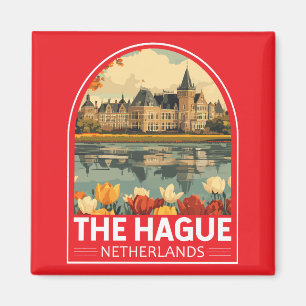 Den Haag Nederland Travel Art Embleem Magneet