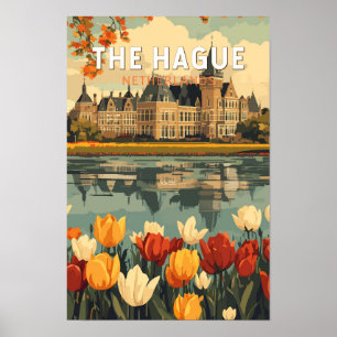 Den Haag Nederland Travel Art Vintage Poster