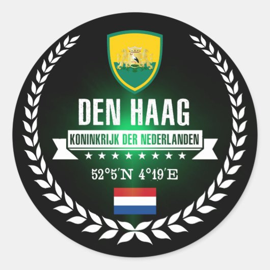 Den Haag Ronde Sticker (Voorkant)