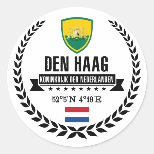 Den Haag Ronde Sticker (Voorkant)
