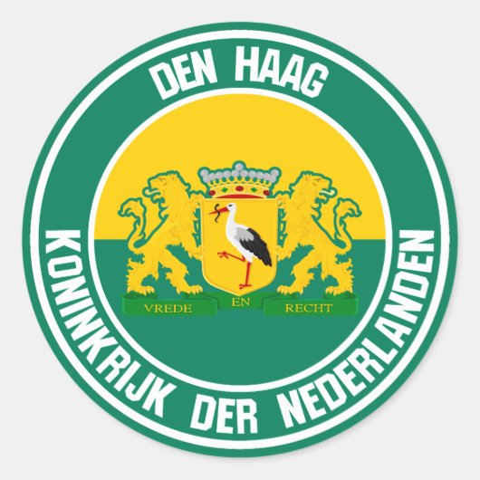 Den Haag Round Emblem Ronde Sticker (Voorkant)