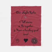 Den Night Rules Blanket Fleece Deken (Voorkant)