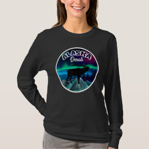 Denali Alaska Noorderlicht Eland T-shirt