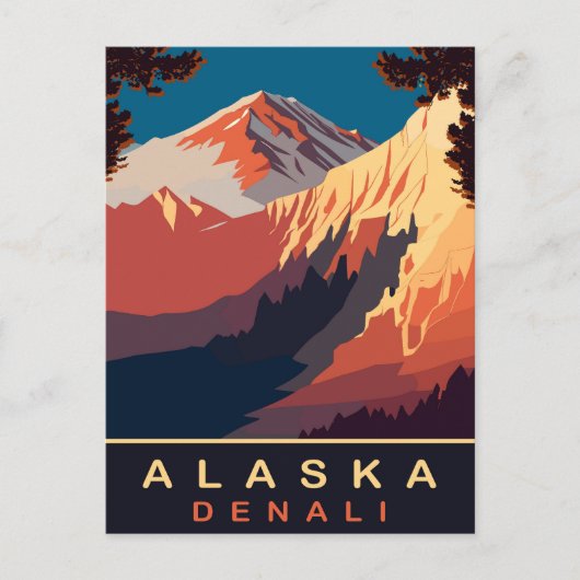 Denali, Alaska, reizen Briefkaart (Voorkant)