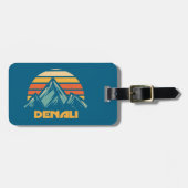 Denali Alaska Retro Turquoise Bagagelabel (Voorkant horizontaal)