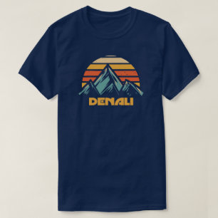 Denali Alaska Retro Turquoise T-shirt