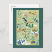 Denali Borough Map Briefkaart (Voorkant / Achterkant)