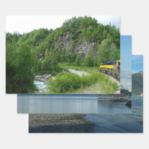 Denali Express Alaska Train Vacation Fotografie Inpakpapier Vel