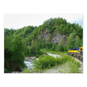 Denali Express Alaska Trein Vakantie Fotografie Foto Afdruk