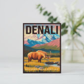 Denali Nationaal Park Alaska Berglandschap Ski Briefkaart (Staand voorkant)