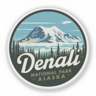 Denali National Park Alaska Vintage Travel Sticker