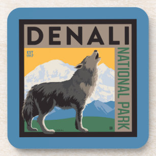 Denali National Park Howling Wolf Bier Onderzetter