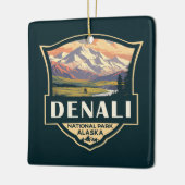 Denali National Park Illustration Travel  Keramisch Ornament (Links)