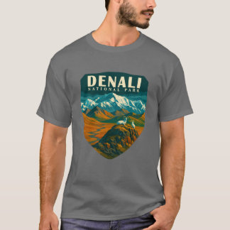 Denali National Park Retro Berg Wilderness Sti T-shirt