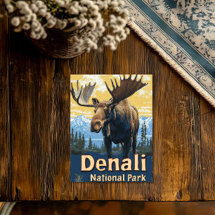 Denali National Park Vintage Travel Briefkaart