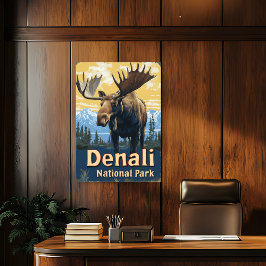 Denali National Park Vintage Travel Poster