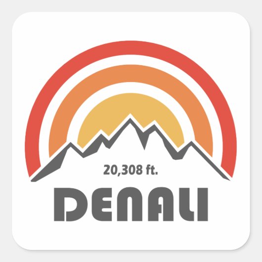 Denali Vierkante Sticker (Voorkant)