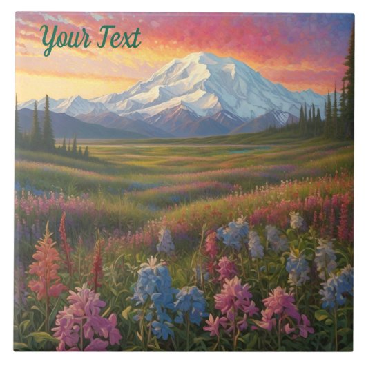 Denali Wildflowers Tegeltje (Voorkant)