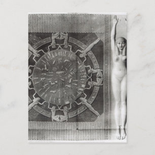 Dendera Zodiac, gegraveerd in 1802 Briefkaart