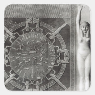Dendera Zodiac, gegraveerd in 1802 Vierkante Sticker