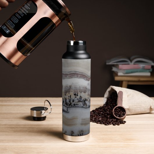 Dendritic Agate Stone Pattern Waterfles (Koffie)