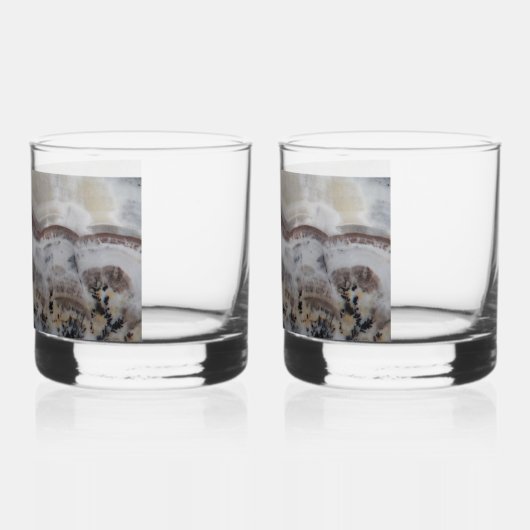 Dendritic Agate Stone Pattern Whisky Glas (Links)