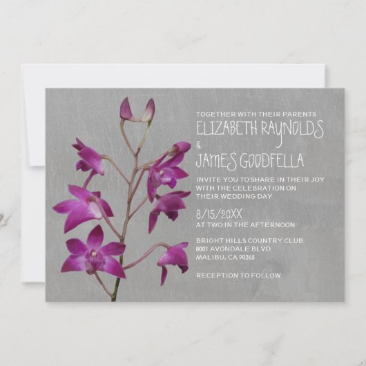 Dendrobium Orchid Wedding Invitations Kaart (Voorkant)