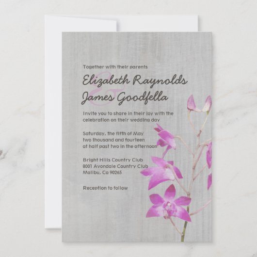  Dendrobium Orchid Wedding Invitations Kaart (Voorkant)