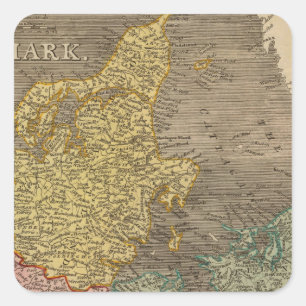 Denemarken 4 vierkante sticker