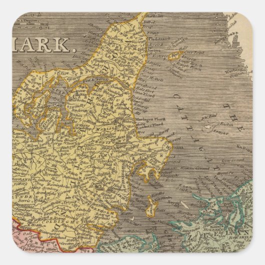 Denemarken 4 vierkante sticker (Voorkant)
