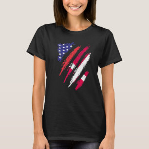 Denemarken Amerikaans gekweekte vlag VS Patriottis T-shirt