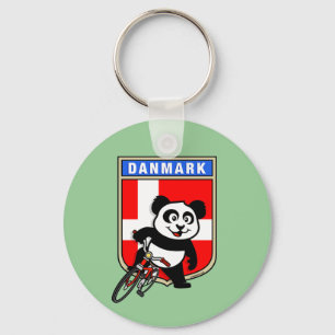 Denemarken Cycling Panda Sleutelhanger