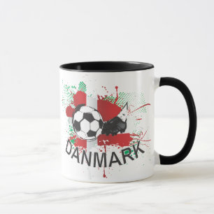 Denemarken Danmark football en voetbalontwerp Mok