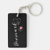 Denemarken, Deense vlag in het hart Sleutelhanger (achterkant)