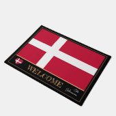 Denemarken & Deense vlag matten/sport Welkom Deurmat (Schuin)