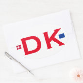 Denemarken DK Euro-stijl Ovale Sticker (Envelop)