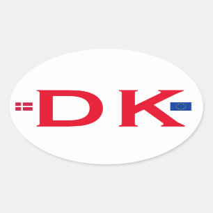 Denemarken DK Euro-stijl Ovale Sticker