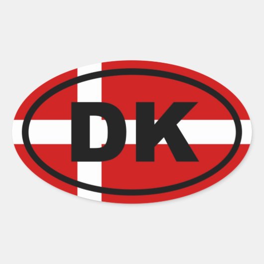Denemarken - DK - Europees Ovale Sticker (Voorkant)