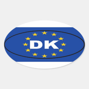 Denemarken - DK - Europese Unie Ovale Sticker